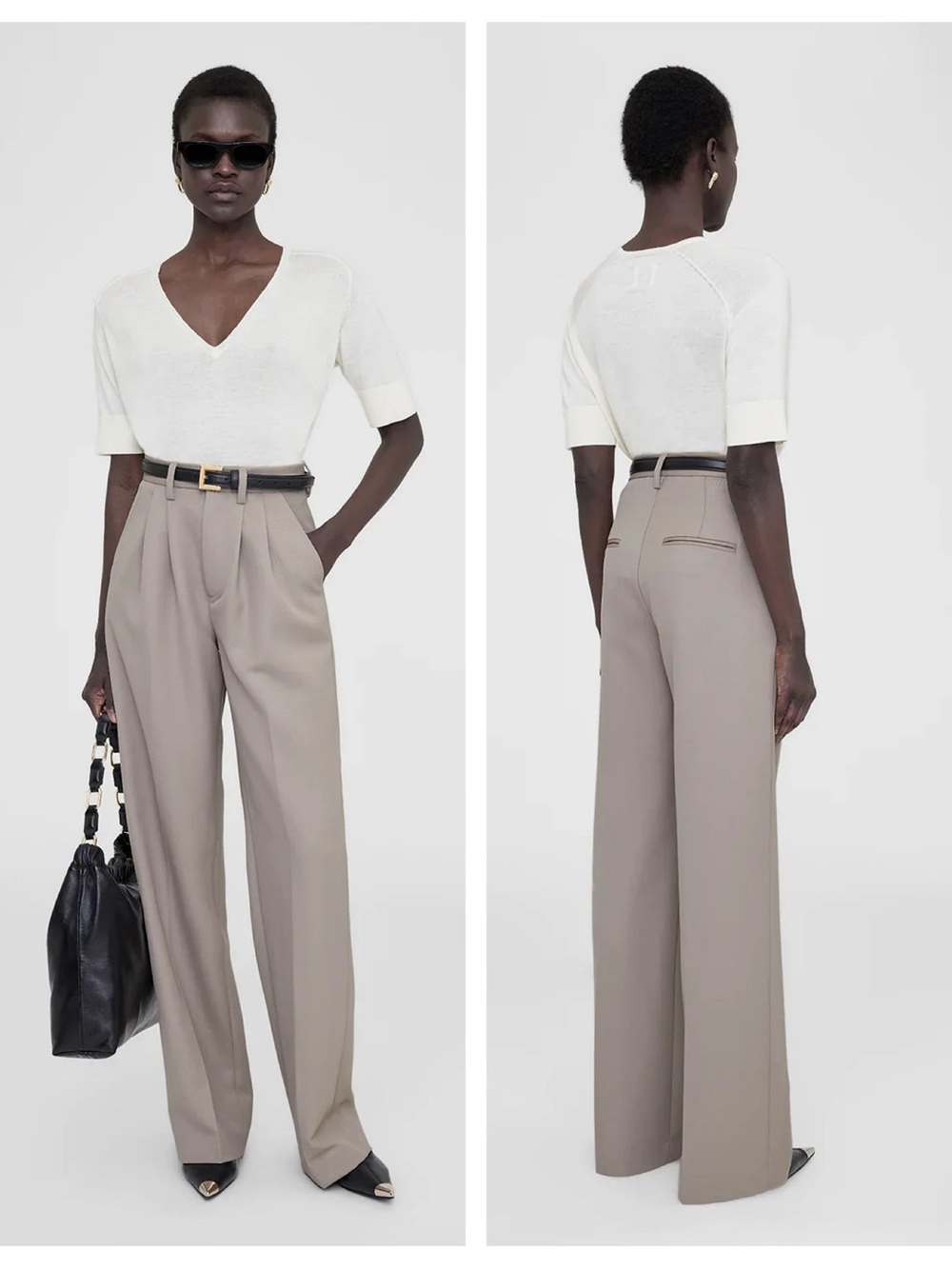 Anine Bing Carrie Trousers in Taupe